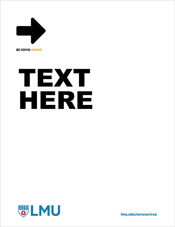 Editable signage with a right-facing arrow