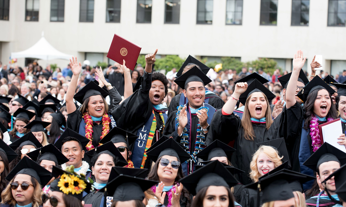 Grad students at commencement.