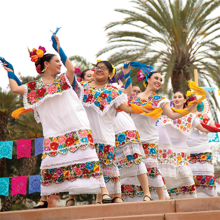 LMU students dancing for Latinx Heritage Month